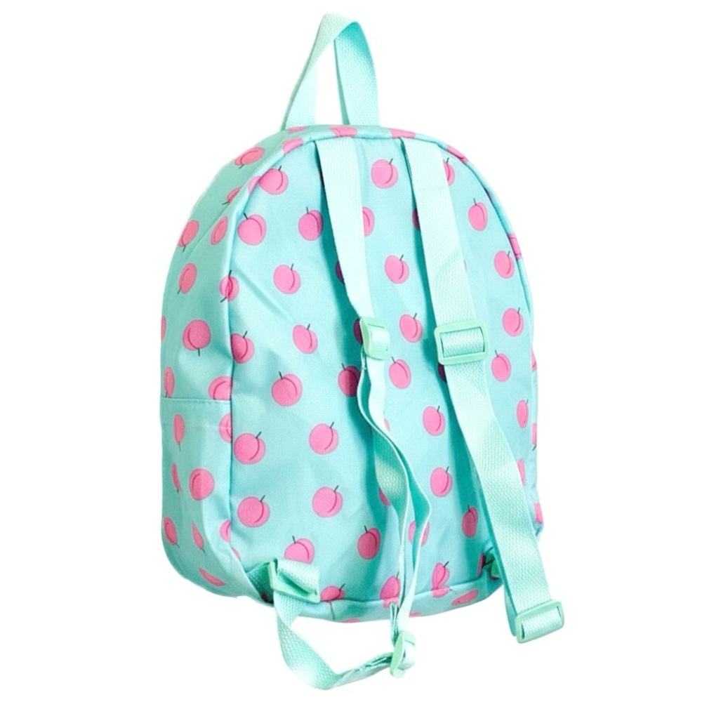 Kids Turquoise Mint and Pink Peach Print Backpack NWOT - Picture 2 of 4